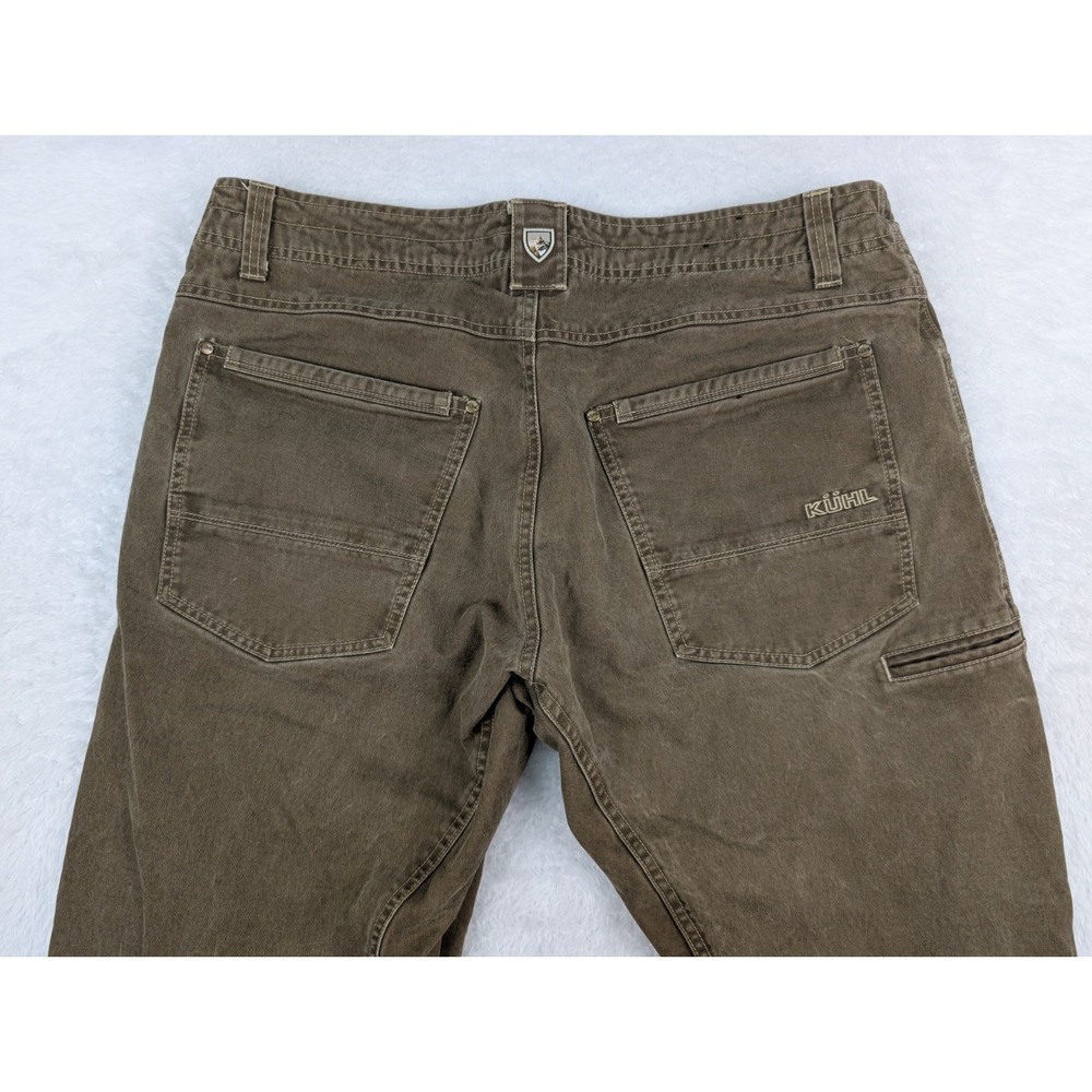 Kuhl Hot Rydr Pants Men's 36x30 Flannel Lined Brown Vintage Patina Dye Work 5113 - Picture 11 of 16
